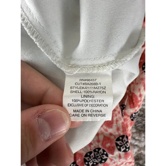 EyeShadow Size L Geometric Lace Cold Shoulder Dress Pink Short Sleeve Lined - Picture 8 of 10